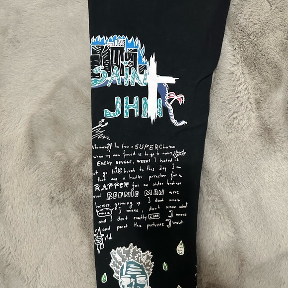 Saint Jhn Not a Cult Graphic Sweatpants Joggers xs. ALTERED TO FIT XXS - Picture 4 of 6
